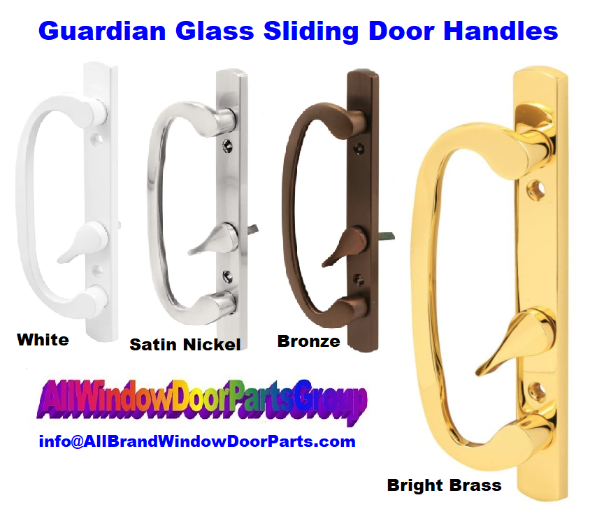 Guardian Tempered Glass Sliding Patio Door Handle Set OffSet Latch